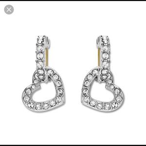 Swarovski heart dangle crystal earrings brand new!